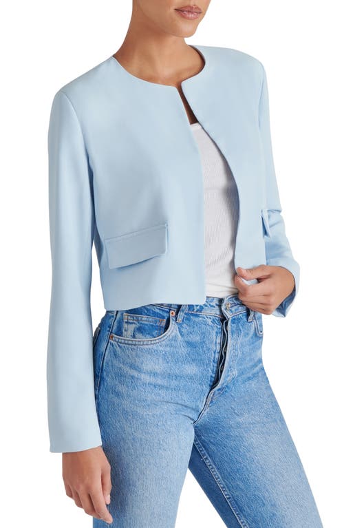 Steve Madden Serene Crop Blazer In Sky Blue