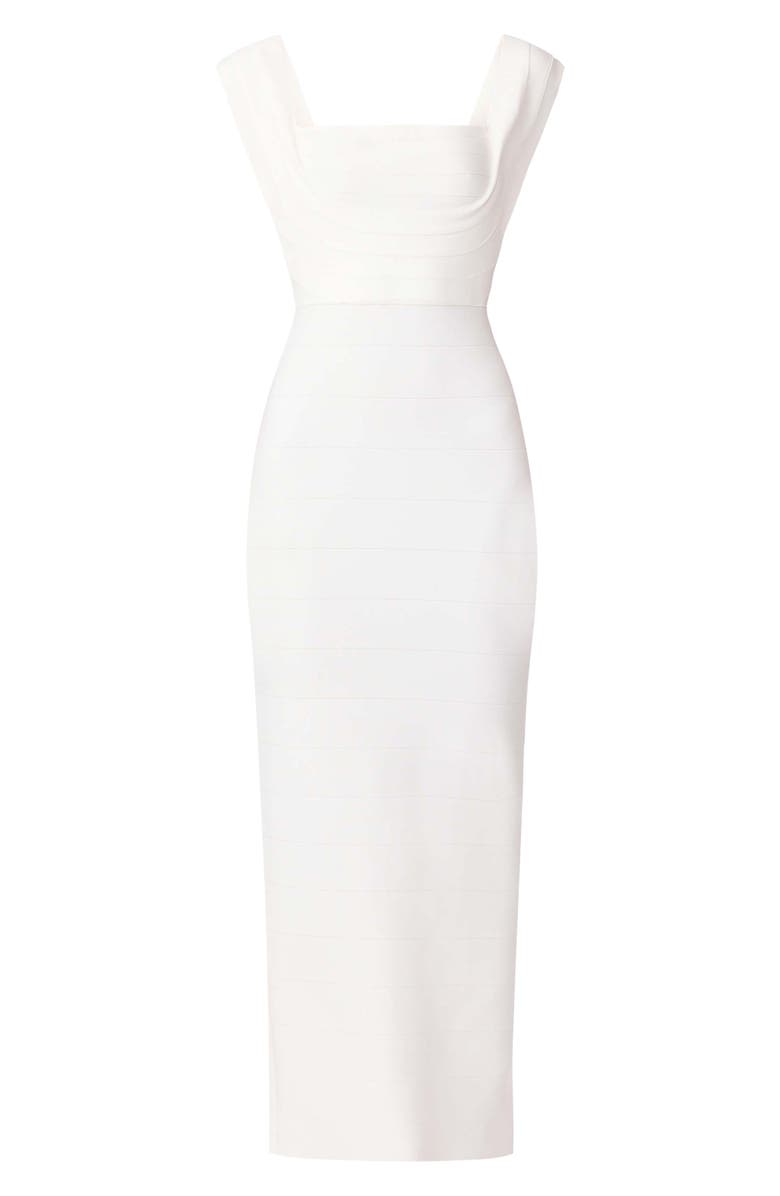 Elliatt Fiona Square Neck Drape Back Column Gown, Alternate, color, White