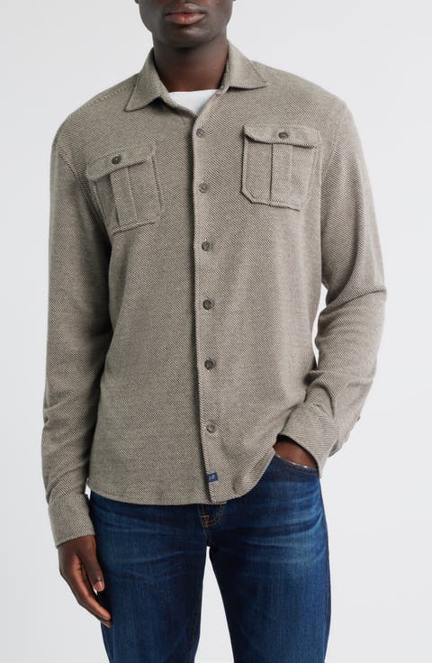 Carl Brushed Knit Button-Up Shirt