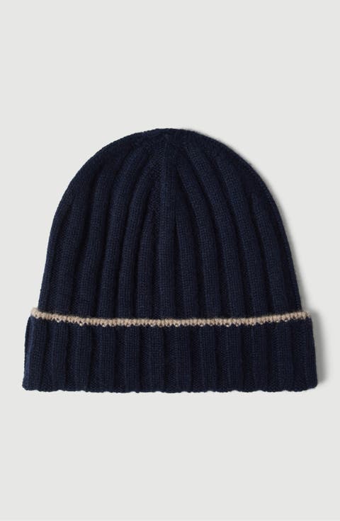 Cashmere Rib Knit Beanie