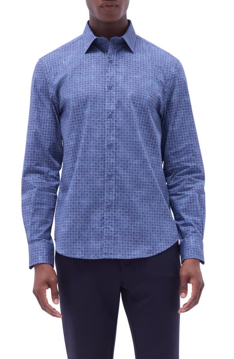 Julian Shaped Fit Stretch Cotton Button-Up Shirt