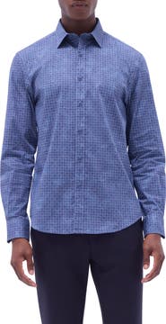 Bugatchi Julian Shaped Fit Stretch Cotton Button-Up Shirt