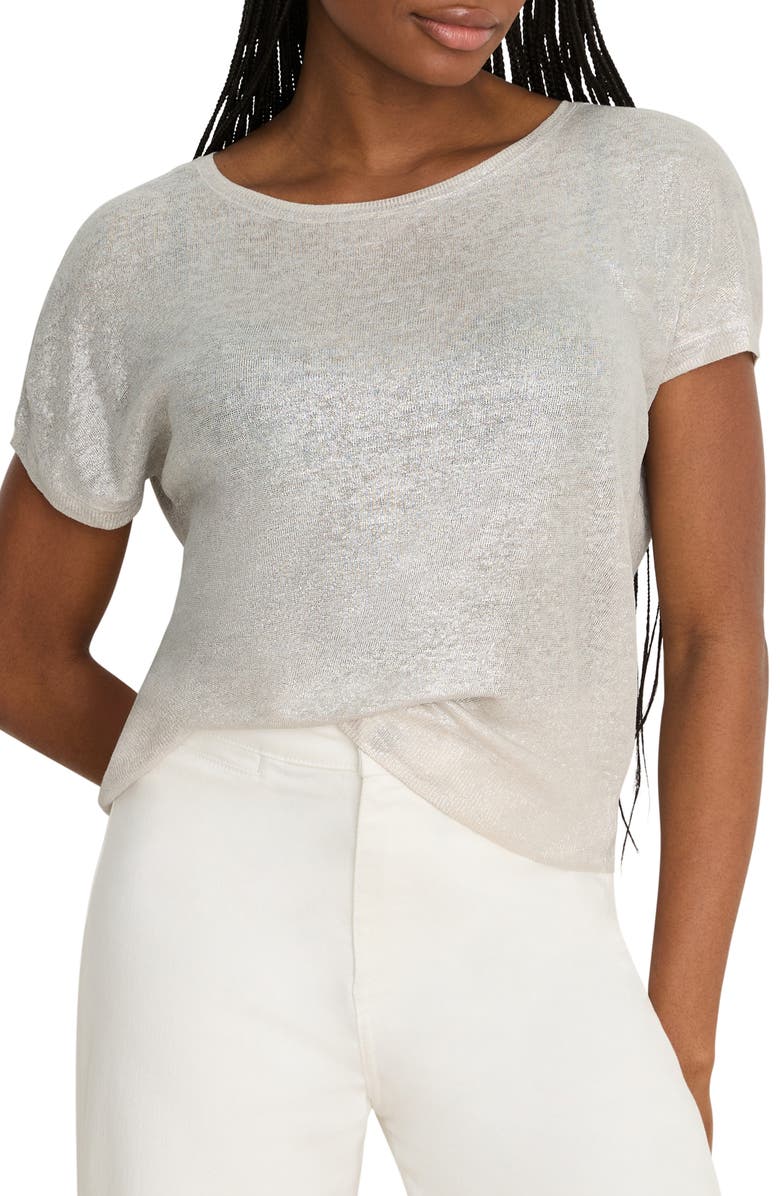 NIC+ZOE Glazed Featherknit Sweater, Main, color, Cobblestone