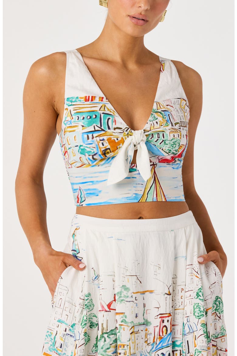 Wendy Island Sketch Print Crop Top, Main, color, ISLAND SKETCH