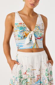 ASTR the Label Wendy Island Sketch Print Crop Top