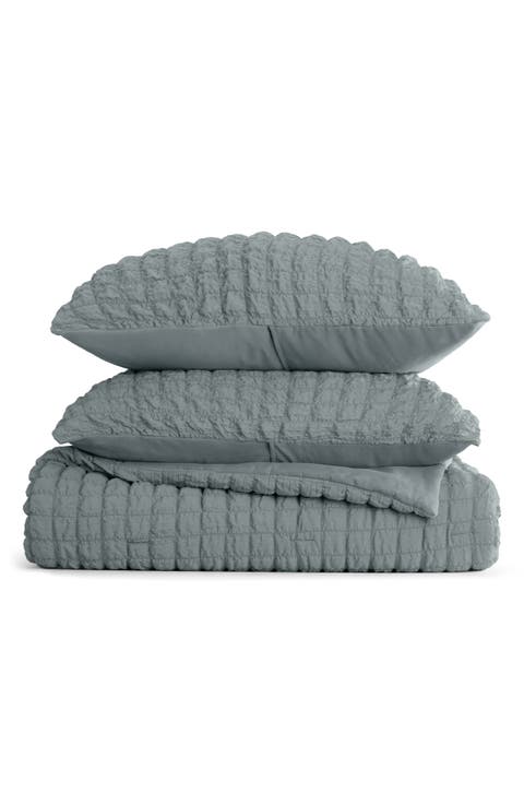 Seersucker Textured 3-Piece Comforter Set