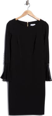 Calvin Klein Bell Sleeve Sheath Dress
