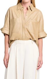 TWP My Newest Mistake Leather Button-Up Shirt