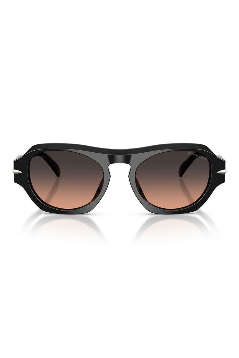 Toronto 52mm Gradient Geometric Sunglasses, Main, color, BLACK / BROWN GRADIENT