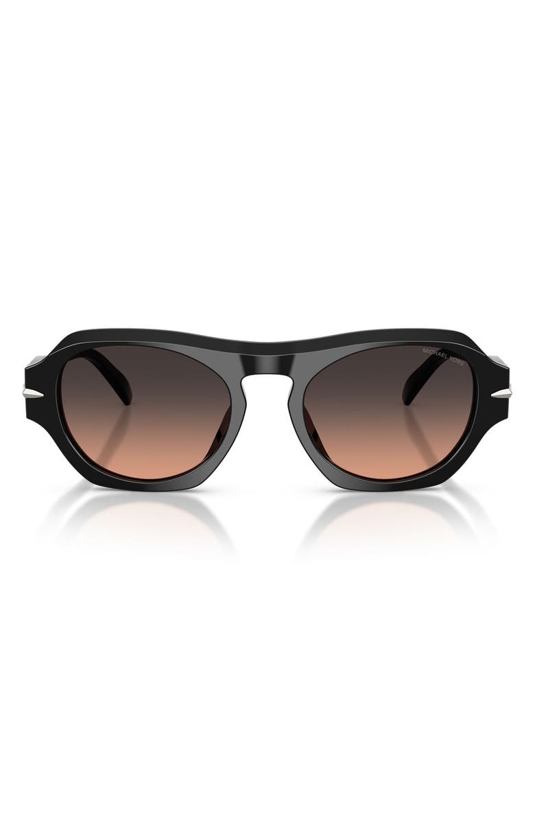 Michael Kors Toronto 52mm Gradient Geometric Sunglasses, Main, color, Black / Brown Gradient