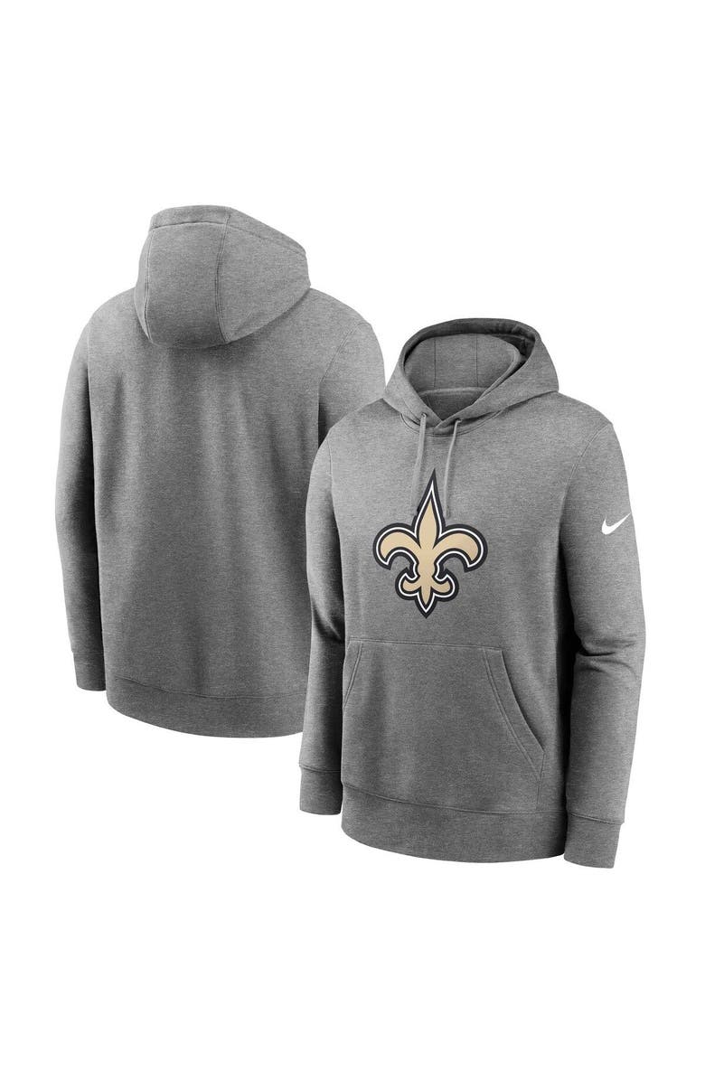 Nike Men's Nike Heather Charcoal New Orleans Saints Big & Tall Rewind Club Fleece Pullover Hoodie, Main, color, Heather Charcoal
