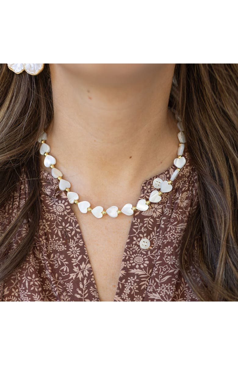 Erin McDermott Jewelry Mother of Pearl Heart  Necklace, Alternate, color, White