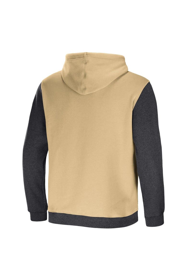 Men's NFL x Darius Rucker Collection by Fanatics Gold/Charcoal New Orleans Saints Colorblock Pullover Hoodie, Alternate, color, Gold