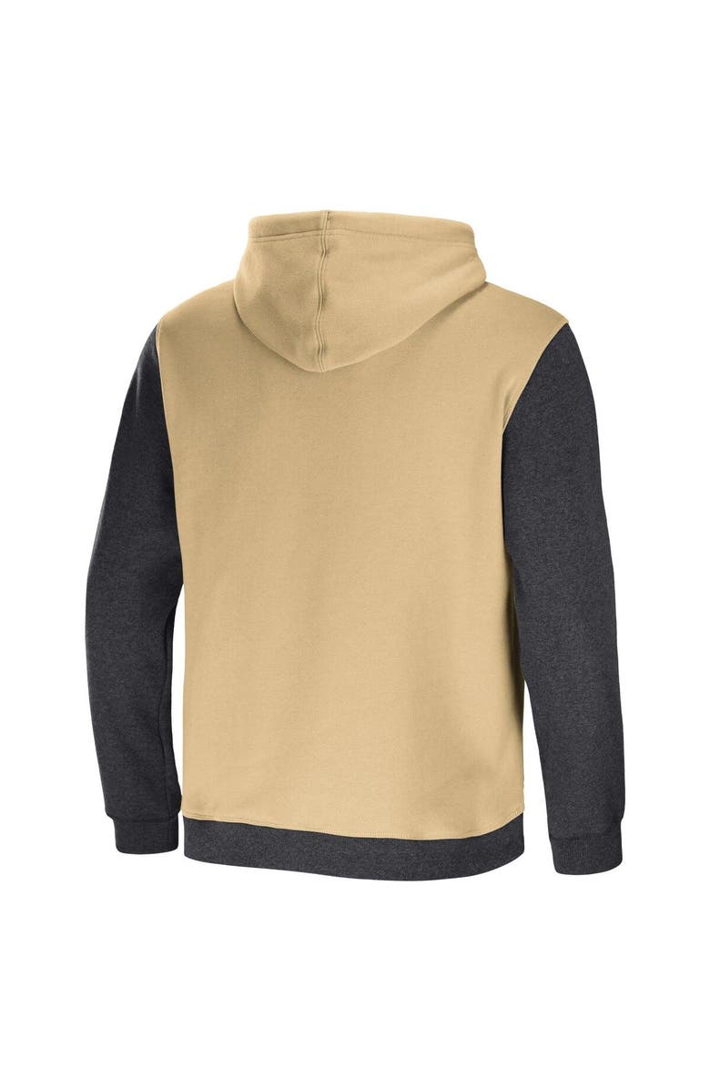 NFL X DARIUS RUCKER Men's NFL x Darius Rucker Collection by Fanatics Gold/Charcoal New Orleans Saints Colorblock Pullover Hoodie, Alternate, color, Gold
