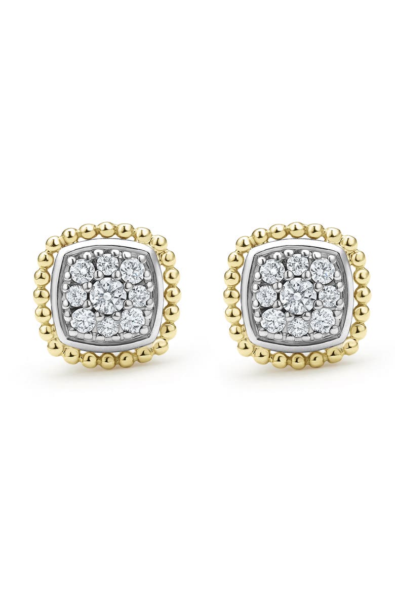 LAGOS Rittenhouse Pavé Diamond Stud Earrings, Main, color, Silver