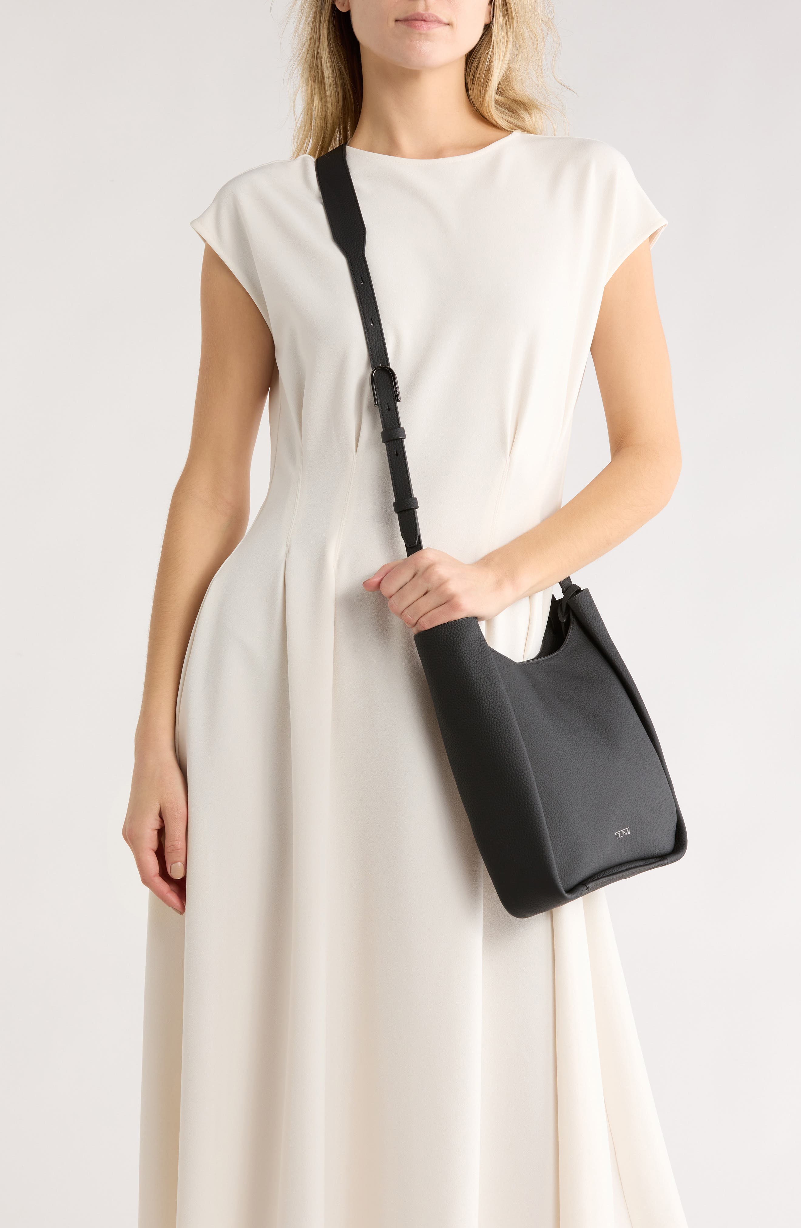 TUMI Francis Leather Crossbody Bag, Alternate, color, Black