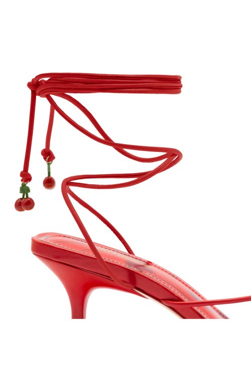 Larroude Women's Nadia Square Toe Strappy Mid Heel Sandals In Red