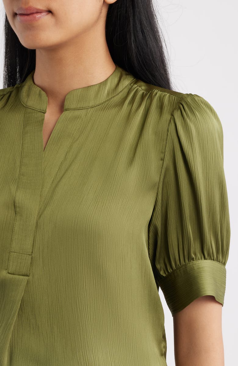 Anne Klein Crinkle Satine Top, Alternate, color, Bay Leaf