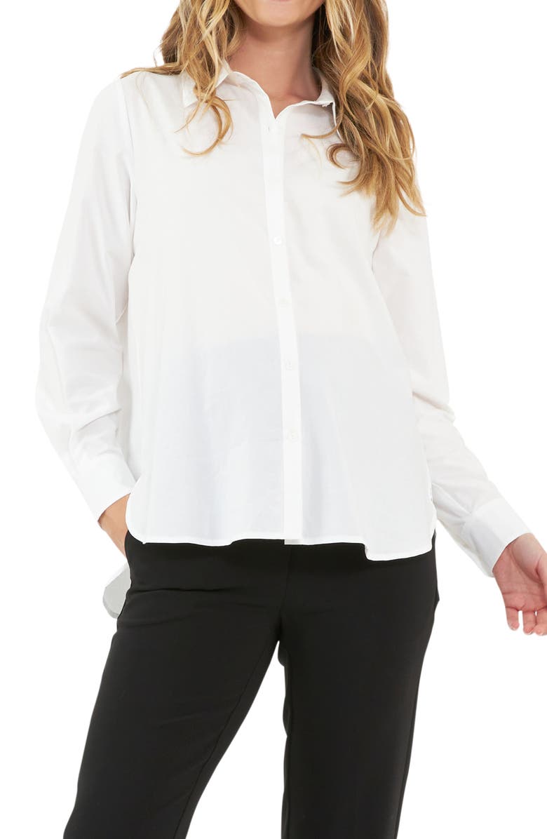 Ripe Maternity Tori Classic Maternity/Nursing Button-Up Shirt, Main, color, 