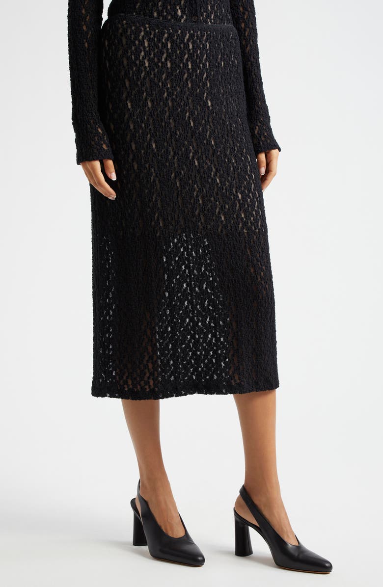 Vince Floral Lace Skirt, Alternate, color, Black