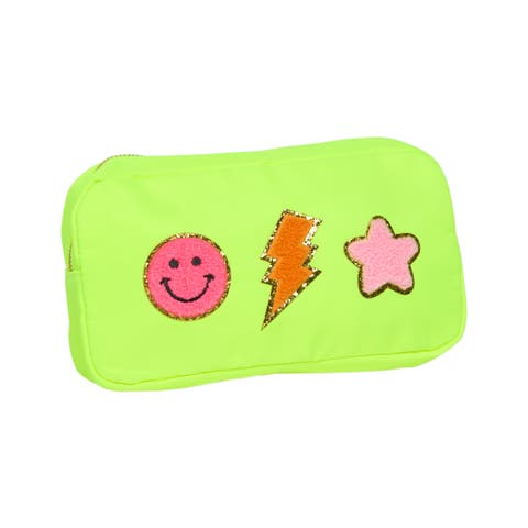 Medium Nylon Pouch with Assorted Patches
