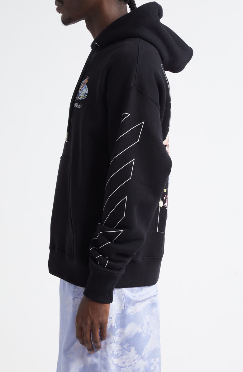 Off-White Fresco Arrow Skate Embroidered Graphic Hoodie, Alternate, color,