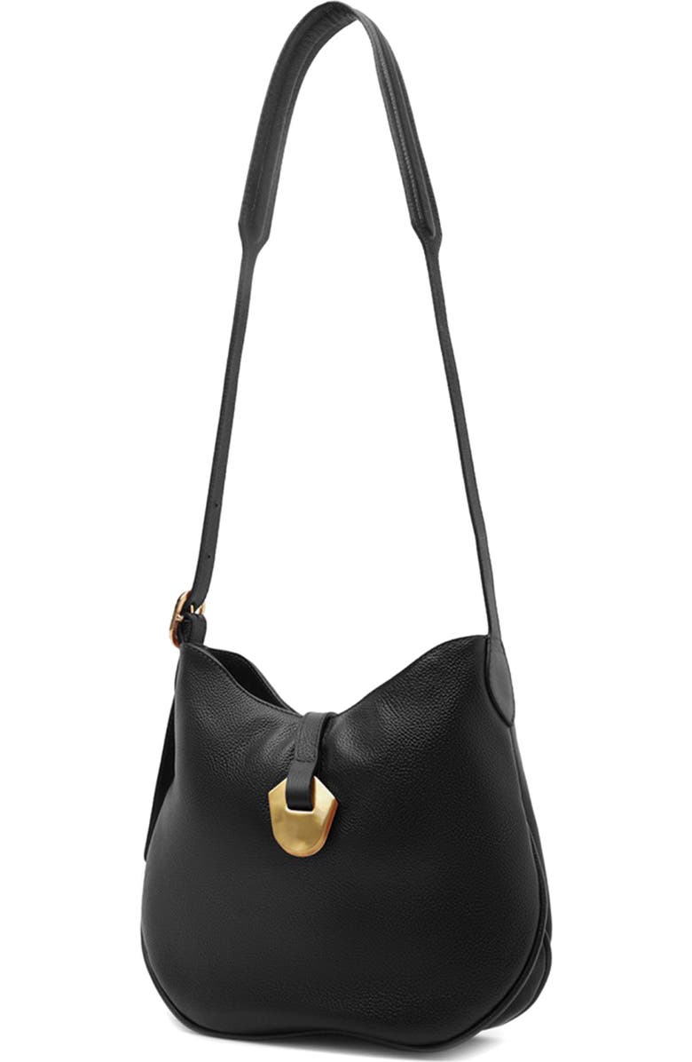 Arezzo Medium Sabrina Leather Crossbody Bag, Alternate, color, Black