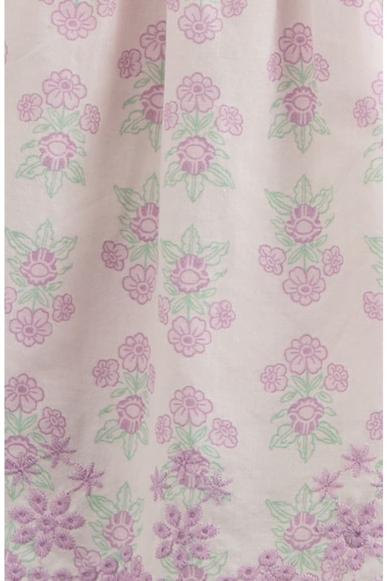 Scalloped Floral Print Cotton Top & Bloomers, Alternate, color, PURPLE TINT STAMPED FLORAL