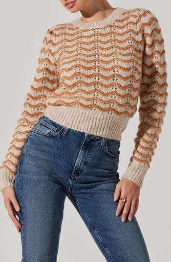 Astr The Label Jaylani Wavy Stitch Sweater