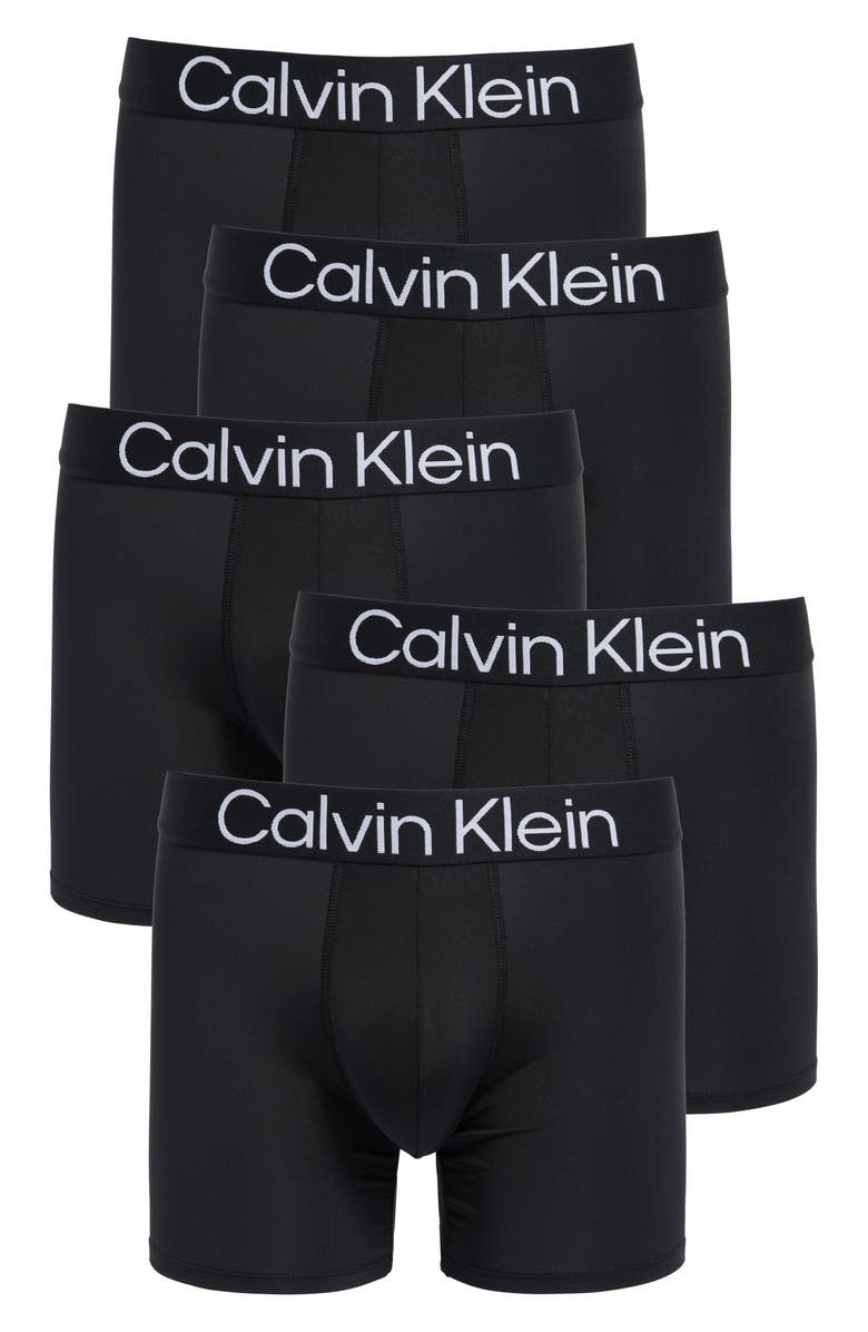 Calvin Klein 5-Pack Boxer Briefs, Main, color, Ub1 Black