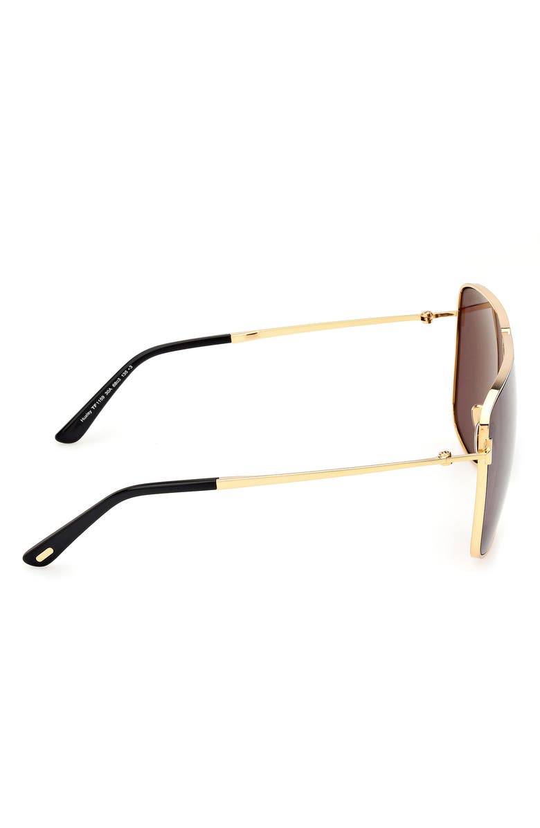 TOM FORD Huxley 68mm Oversize Navigator Sunglasses, Alternate, color, Shiny Deep Gold / Smoke