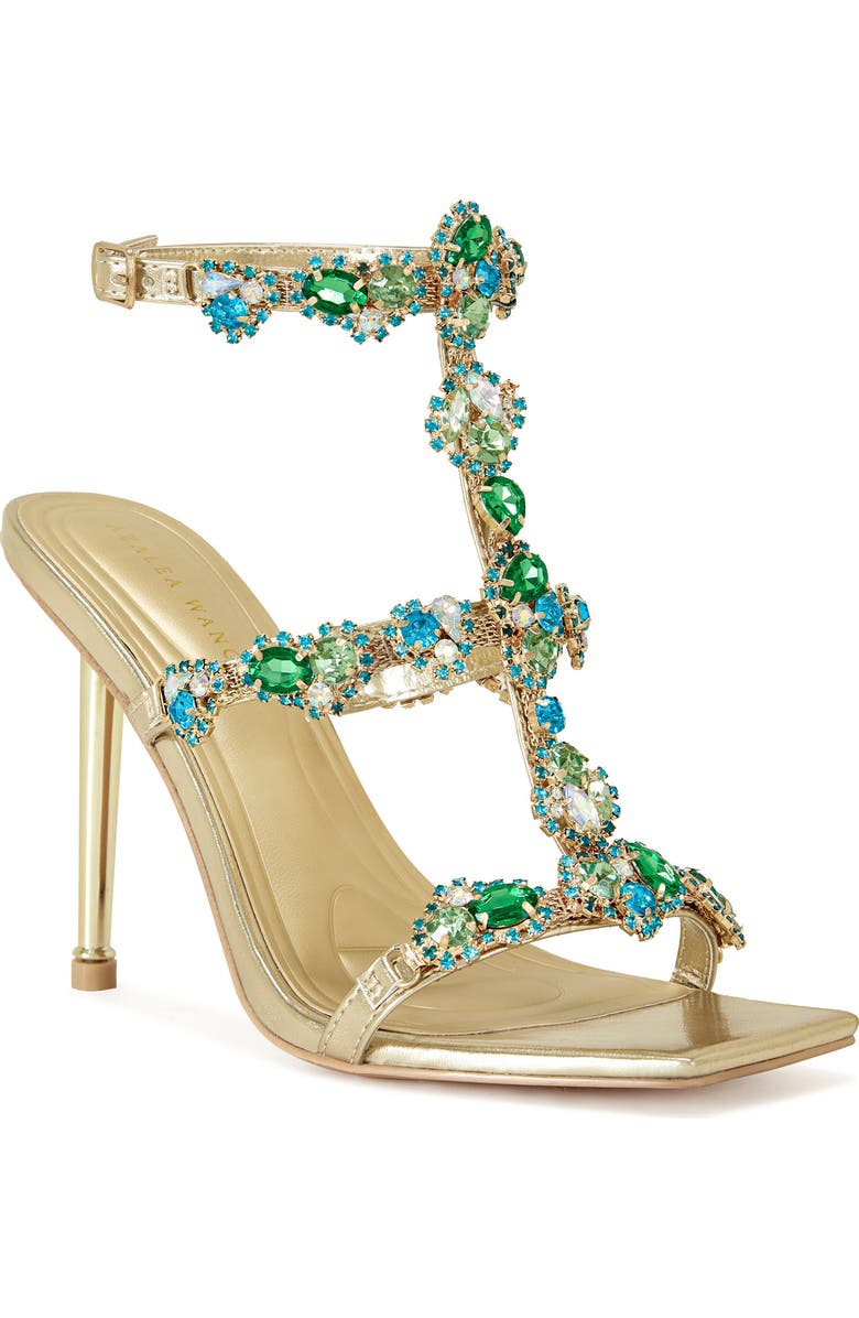 AZALEA WANG Khai Ankle Strap Sandal, Main, color, Gold