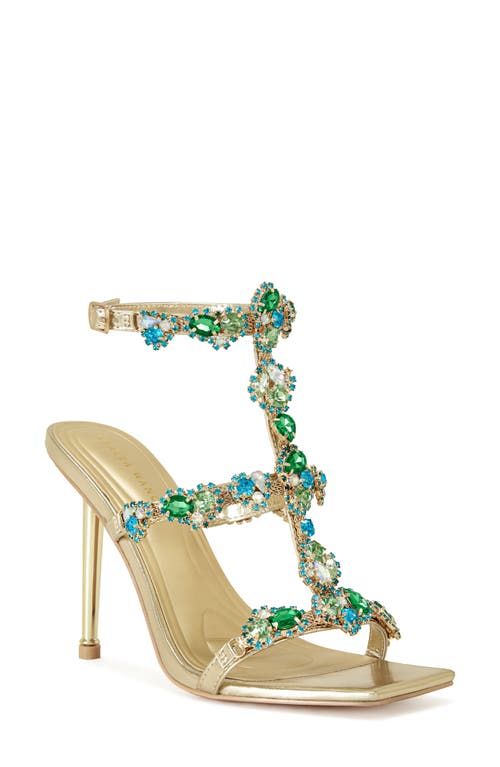 Azalea Wang Khai Ankle Strap Sandal In Gold