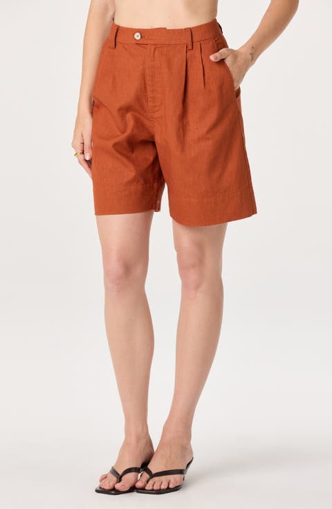 Koda Pleated Linen Blend Shorts