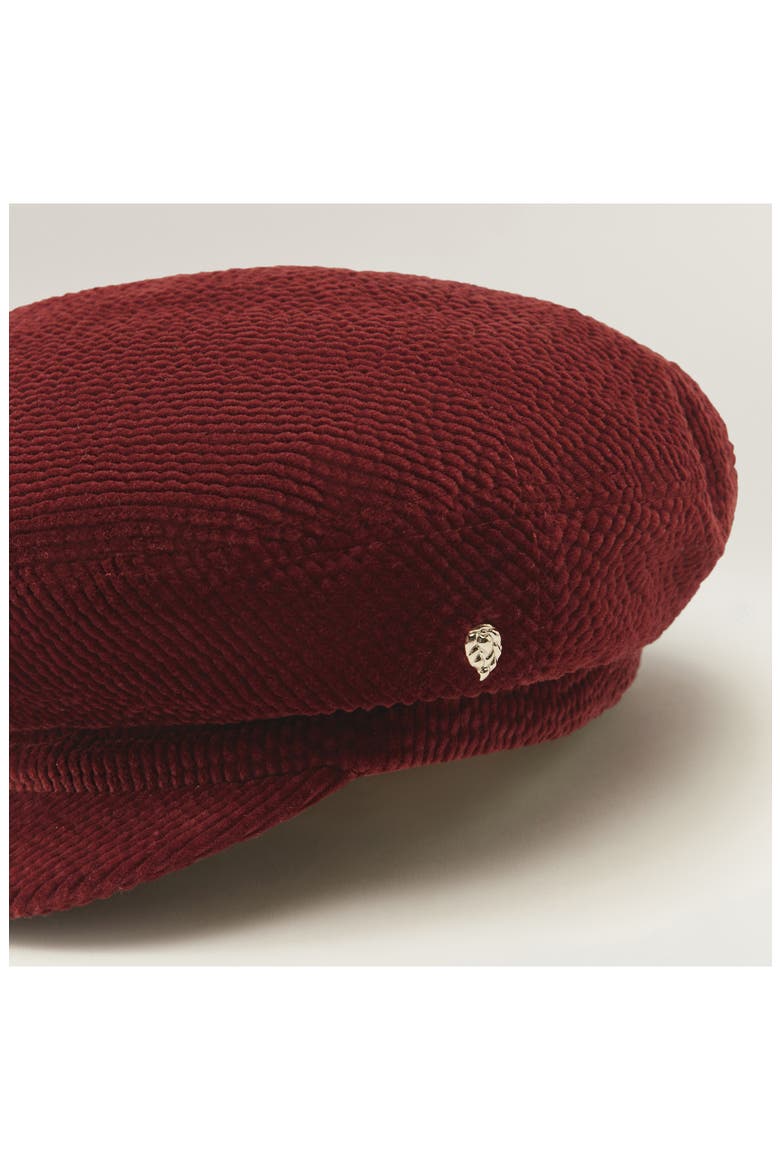 Jules Velvet Corduroy Baker Boy Hat, Alternate, color, DEEP RUST