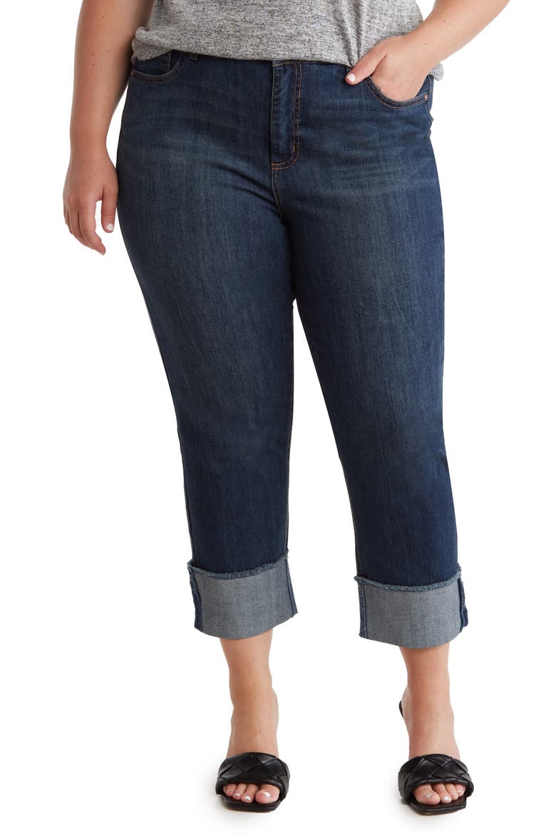 Slim Straight Cuff Denim Jeans, Main, color, AVALON WASH