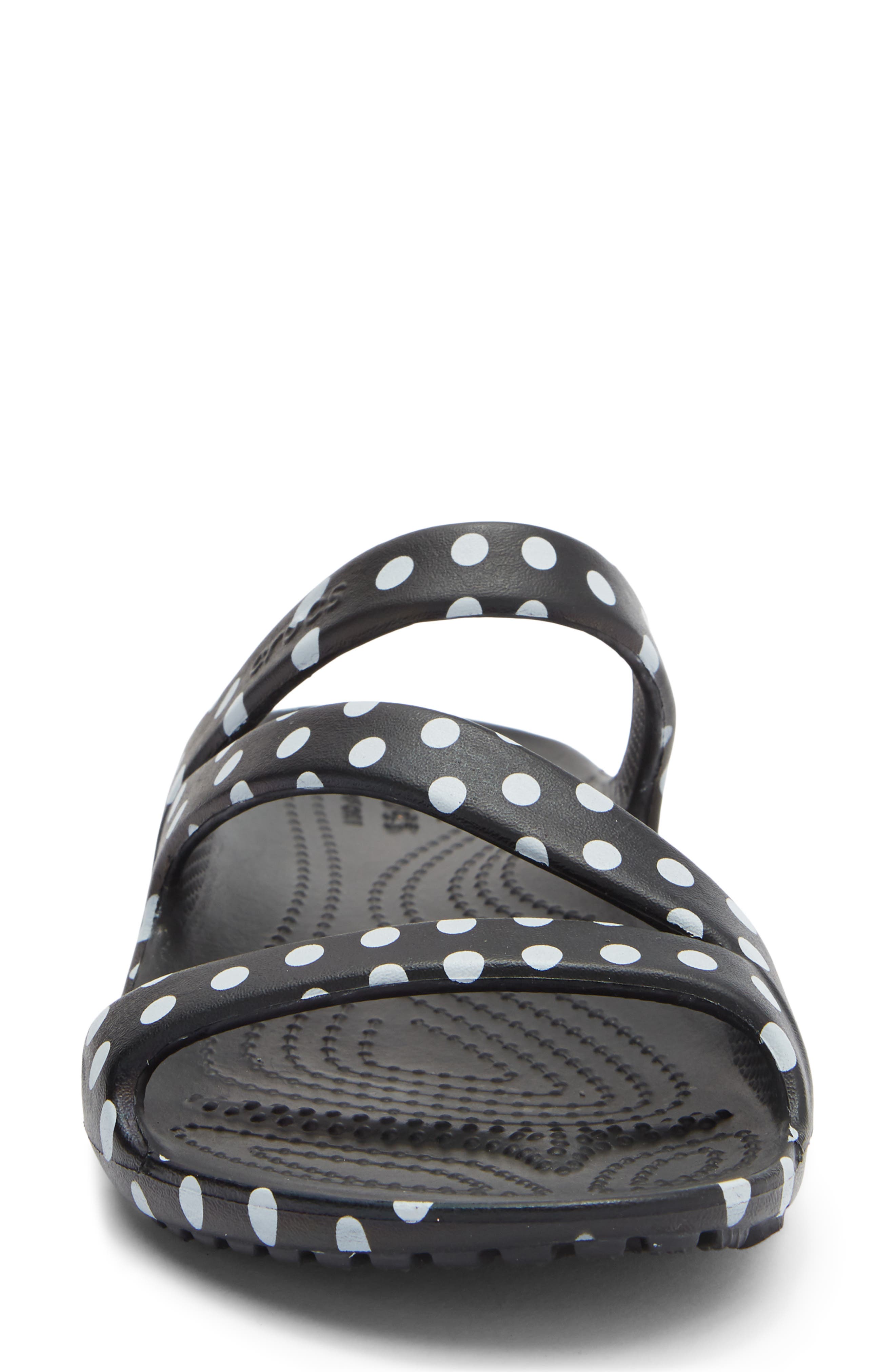 CROCS Kadee II Polka Dot Slide Sandal, Alternate, color, Black