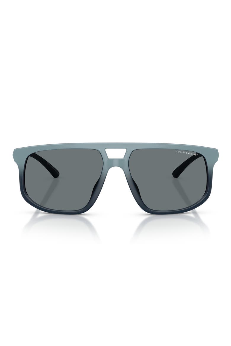 58mm Pilot Sunglasses, Main, color, MATTE BLUE GRADIENT / BLUE
