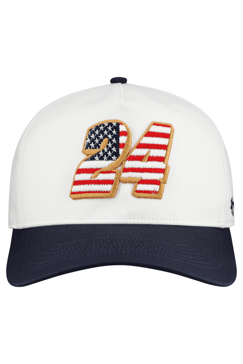 Men's '47 White William Byron Flag Fill Two-Tone Team Adjustable Hitch Hat, Alternate, color, White