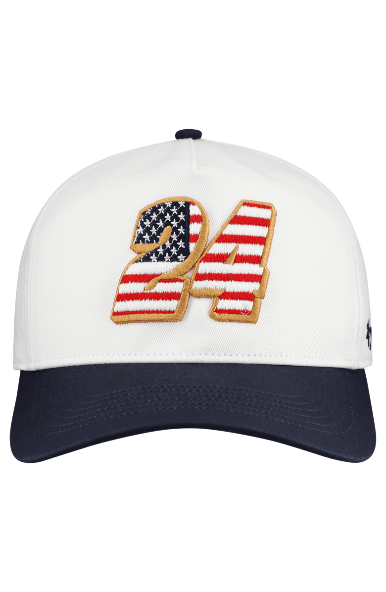 '47 Men's '47 White William Byron Flag Fill Two-Tone Team Adjustable Hitch Hat, Alternate, color, White