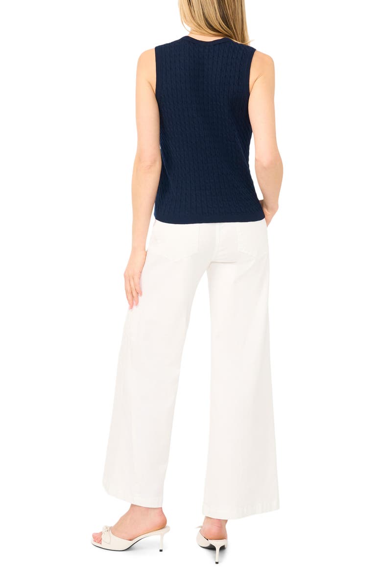 Cable Stitch Cotton Sweater Tank, Alternate, color, CLASSIC NAVY