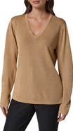 Donna Karan New York Metallic V-Neck Rib Sweater