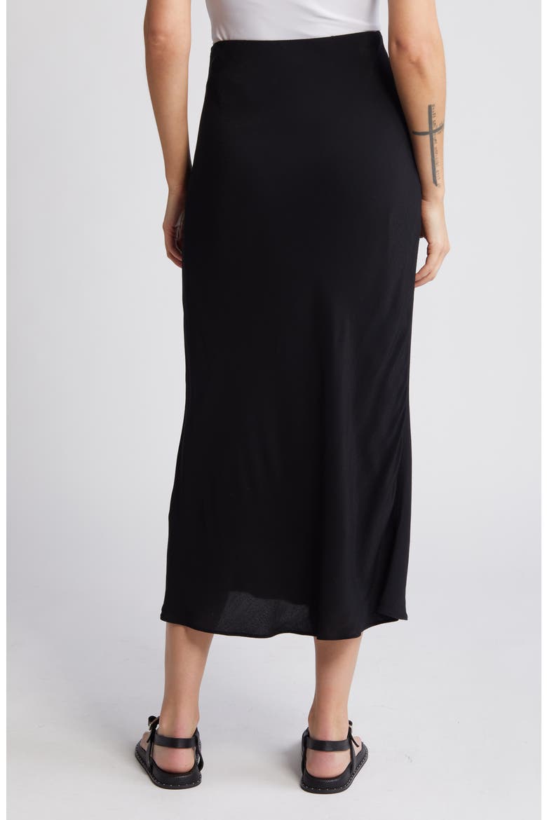 Bias Cut Midi Skirt, Alternate, color, BLACK