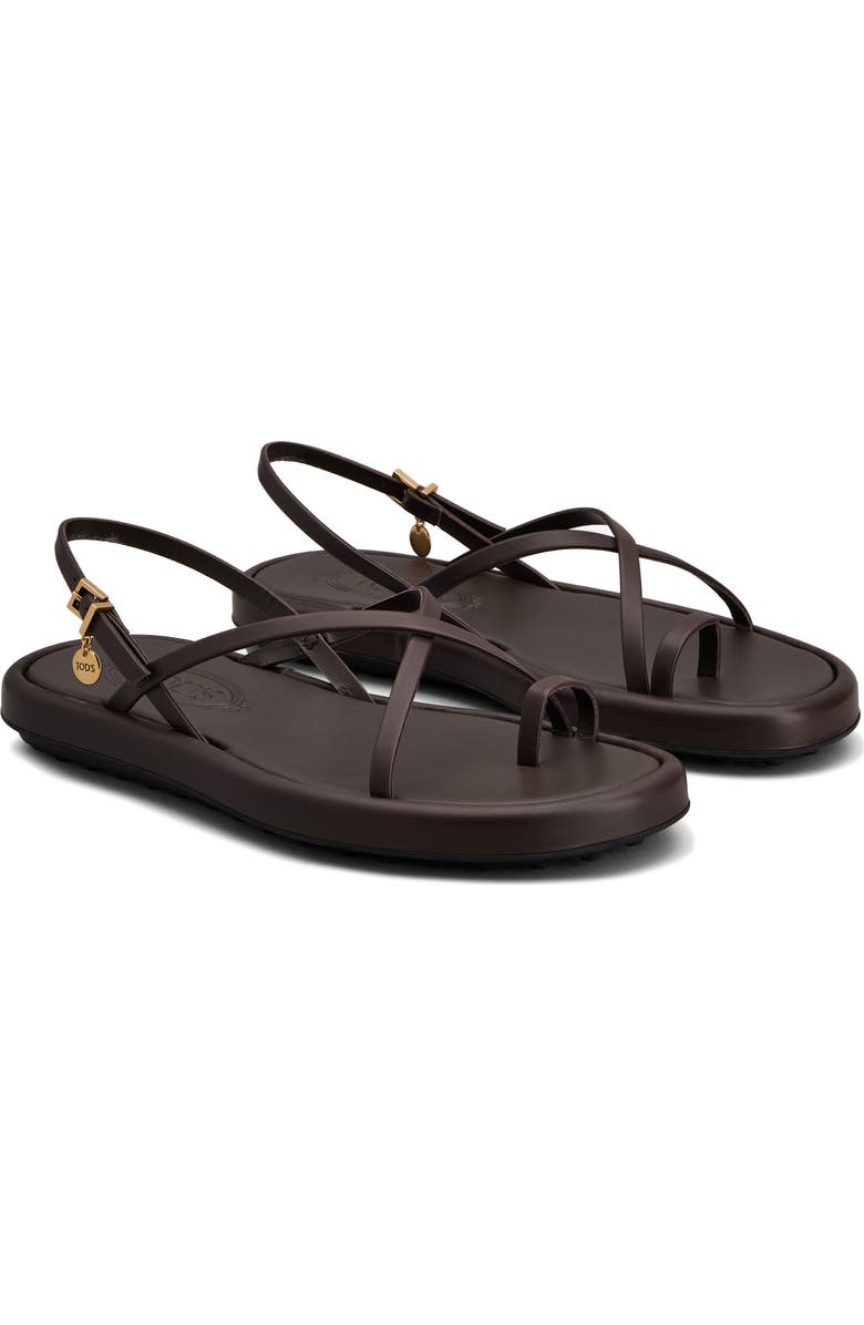 Tod's Charm Toe Loop Sandal, Main, color, Palissandro