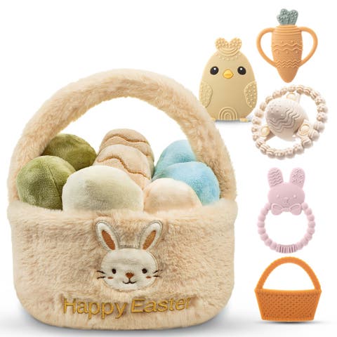 Easter Plush  Basket and Baby Teethers 13-Piece Set
