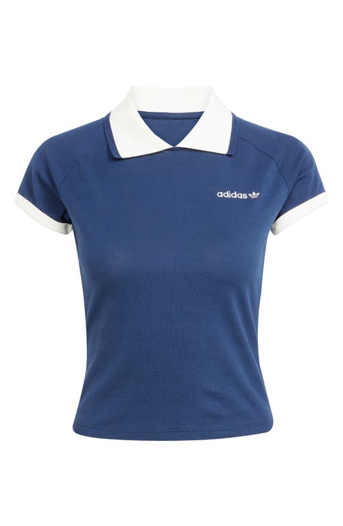 Adidas Originals Adidas Trefoil Logo Stretch Cotton Piqué Polo In Blue