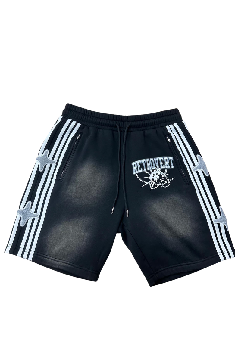 RETROVERT Star Track Shorts, Main, color, Black