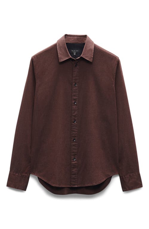 Rag & Bone Tomlin Cotton Dobby Button-up Shirt In Maroon