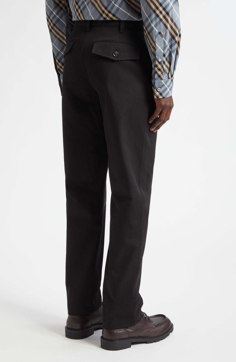 Burberry Arthur Cotton Twill Trousers, Alternate, color, Black