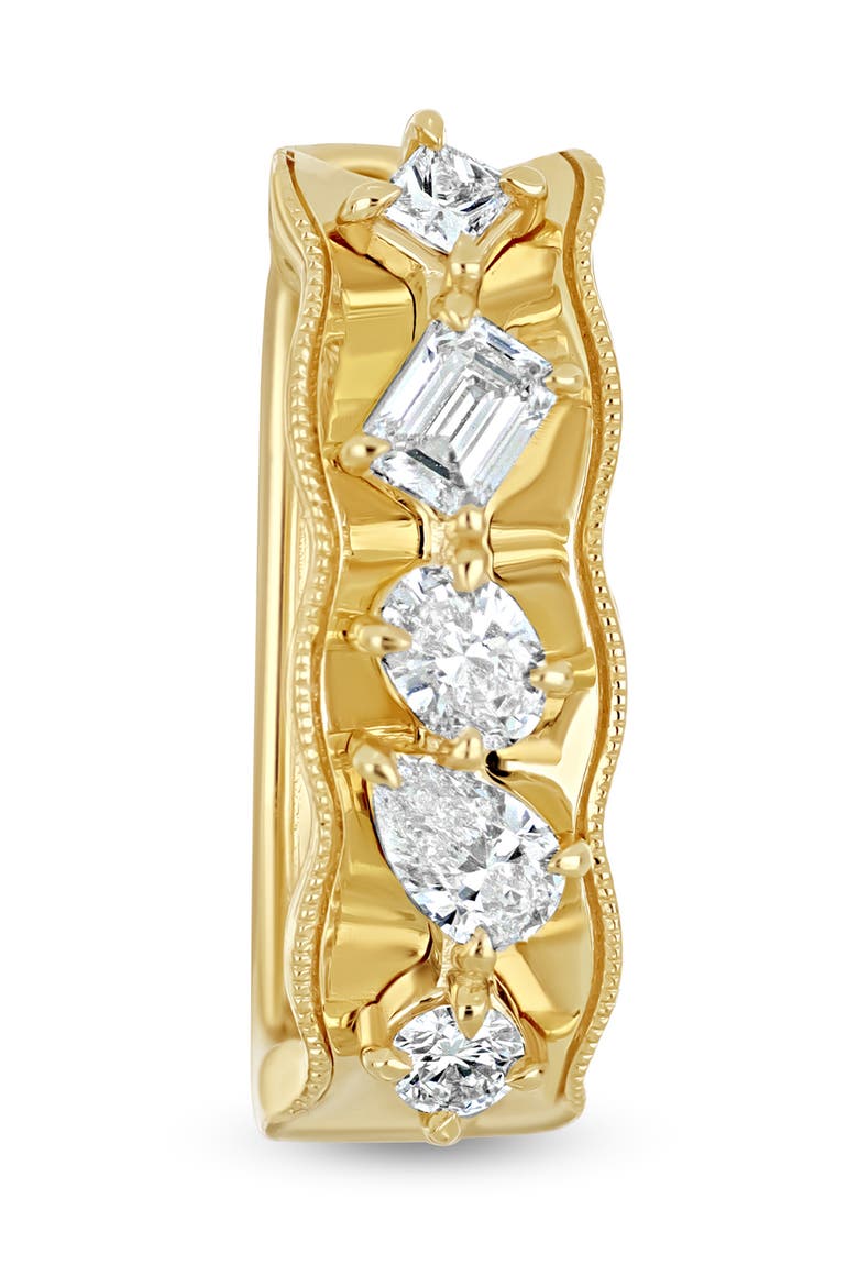 Kiera 18K Gold Diamond Hoop Earrings, Alternate, color, 18K YELLOW GOLD